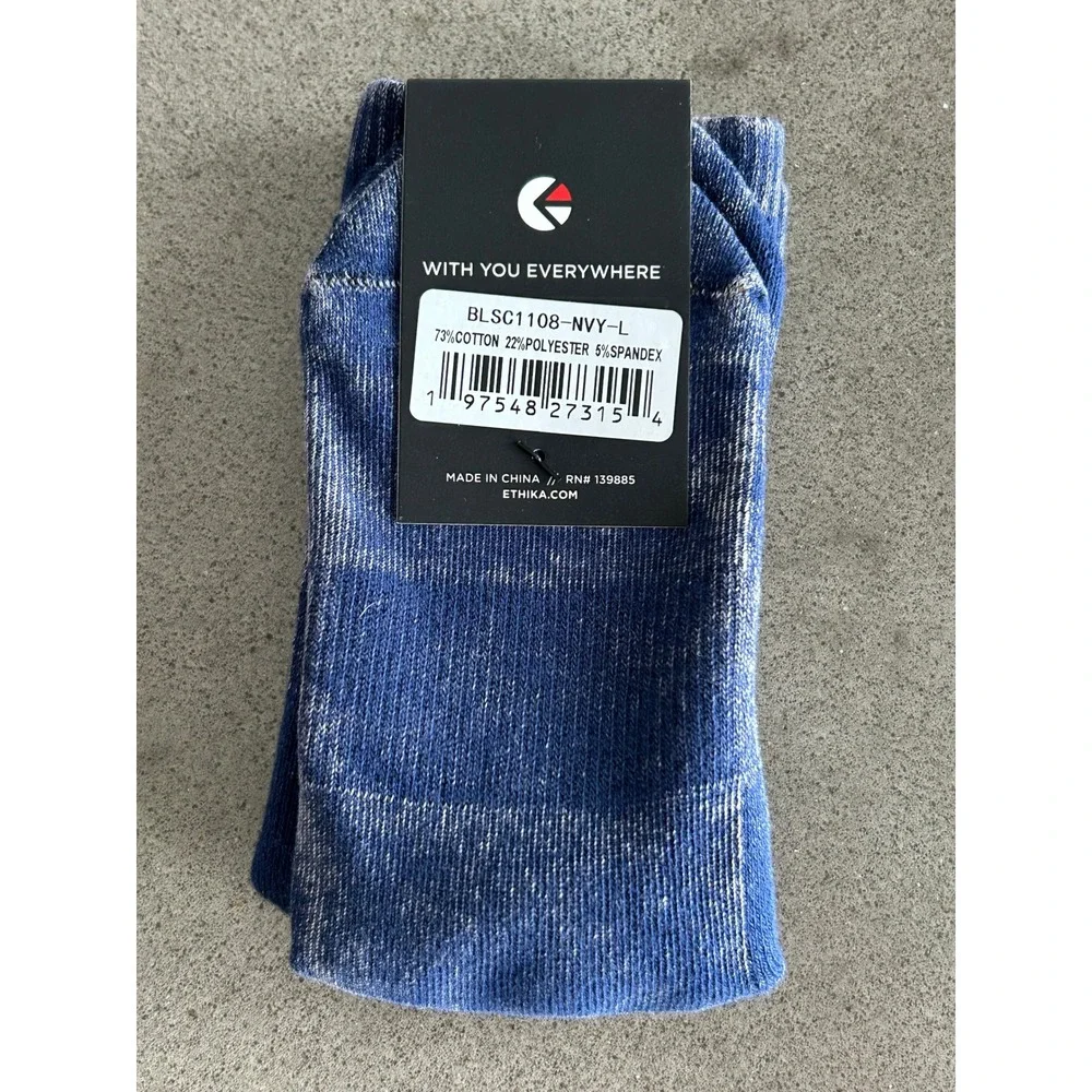 Ethika Boys Crew Socks 4 Pair Bundle Black Blue Green White Yellow Size L 2-5.5